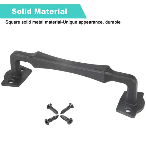 10 Inch Sliding Barn Door Handle Heavy Duty Rustic Barn Pull For DIY Sliding Door Gate Shed Garage Matte Black Square Solid Metal With Durable Mounting Hardware