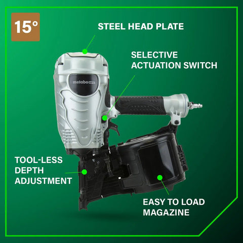 Coil Framing Nailer For One And Three Quarters To Three And One Half Inches Pro Preferred Pneumatic Framing Tool features.