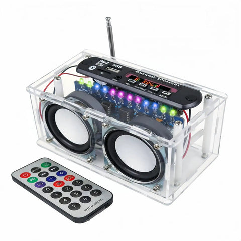 Soldering Practice Kit For Stereo Speaker Build With Bluetooth And FM Receiver Including USB Player A Complete Project Kit