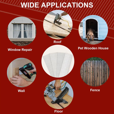 Wide applications of Heavy Duty 18 Gauge Brad Nails 1 1/4 Inch Galvanized Steel Finishing Fasteners in window, roof, wall, fence, and pet house.