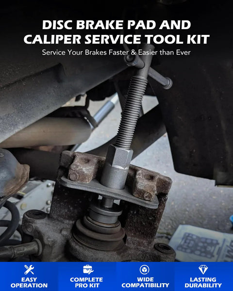 Orion Motor Tech 24pc brake caliper compression tool set with blue case used to wind back a disc brake piston