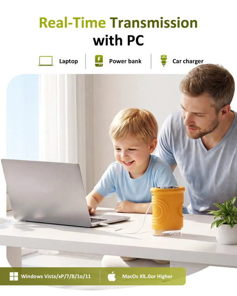 1000X Handheld Digital Microscope for Kids with 2MP Camera and Manual Focus Pocket STEM Toy, laptop use