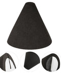 Close-up of black Electronic Drum Piezo Trigger Foam Cone for DIY Vibe Kit, 1.38 x 1.46 inch cone size, tapered for piezo sensor vibration.