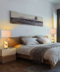 Room with 27.5 Inch Coastal Glass Table Lamps Set Of 2 With Seashells And Fairy Lights, 3 Way Dimmable Touch Lamps With USB Ports