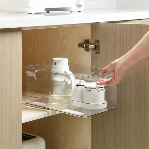 Person using full extension drawer slides 2 piece set with detachable quick release latches in cabinet drawer