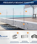 10 Pack Solid 316 Stainless Steel Glass Railing Standoff Hardware for Balcony and Stair Balustrade showcased on deck installation
