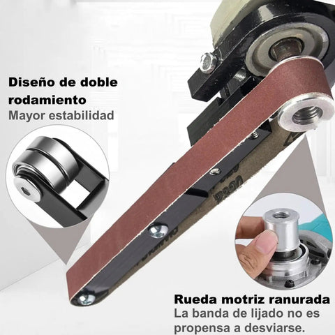 Badass Angle Grinder To Belt Sander Conversion Adapter Swaps 100Mm And 125Mm Discs In Seconds showing double bearing design for stability.