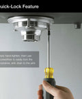 Installing Duostrainer Kitchen Sink Drain With Basket Polished Brass Solid Brass Construction Fits Three And A Half Inch Or Four Inch Outlets Removable Basket With Open And Close Stopper No Tailpiece Included Easy Install with screwdriver