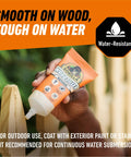 Person applying All Purpose Wood Filler Natural Color 6 Ounce Tube Pack Of 1 Water Resistant to outdoor wood surface