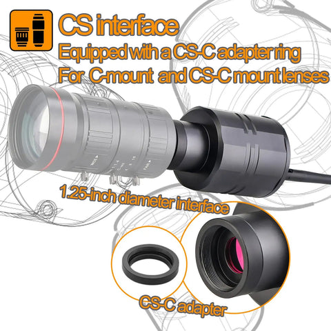 SC001 Wireless Spotting Scope Camera With WiFi For Birding And Digiscoping CS and C-mount lenses with adapter ring