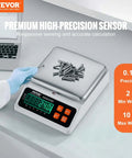 Industrial Counting Scale for Parts and Coins With 10 Kg Capacity, shown with screws on stainless steel pan, LED display visible