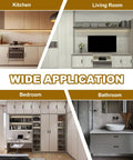 Wide application of Black Leather Strap Cabinet Handles Set Of 2 With Solid Iron Sheet 5 6 Inch in kitchen, living room, bedroom, and bathroom.