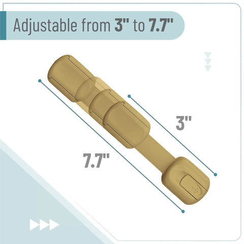 6 Pack Child Safety Strap Locks In Golden Beige For Cabinets, Drawers, Appliances, Furniture And Fridge, Easy Install With Quick 3M Adhesive