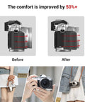 Comparison of Nikon Z fc with and without Z fc Handgrip L Shape Grip Holder for better comfort and handling.