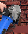 Heavy Duty Handheld Wall Chaser And Deep Slotting Rig For Brick Concrete Masonry Cuts, compact design, user grip in action.