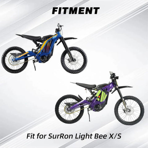 SurRon Light Bee X S Battery Cover With Carbon Fiber Pattern For Electric Dirt Bike Durable Plastic Guard Protects The Battery From Drops And Heat While Staying Lightweight And Fade Resistant Bolt On Fit