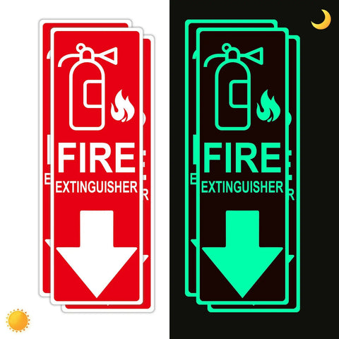 Legit Glow In The Dark Fire Extinguisher Sign Sticker With Directional Arrow Fo Sho Visible During Power Outages And Smoke For Quick Emergency Access