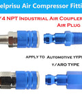 Type C Aluminum Air Fittings Kit For Auto Use 14 Piece Air Plug And Coupler Set With One Quarter Inch Quick Connects