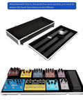 Rugged Aluminum Guitar Multi Effect Pedal Case For 10 To 12 Pedals Ultra Lightweight Transport Case with attached pedals