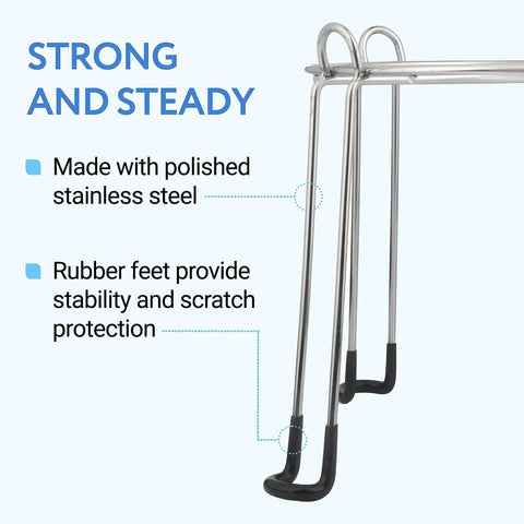 Extra Tall Water Filter Stand With 8 Inch Rise For No Fuss Easy Filling And Tall Dispensing, Polished Stainless Steel Base