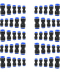 50 Pieces Quick Connect Air Hose Fittings For 4mm 6mm 8mm 10mm 12mm Tubing Easy Push To Connect Pneumatic Airline Connectors Plastic Straight Fittings