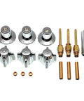 Three-Handle Bathtub And Shower Remodel Kit For Central Brass Faucets With Chrome Knob Handles Includes 10L-11H And 10L-11C Stems