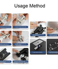 Usage method for Solid As A Rock 6061 Aluminum Alloy Electric Jig Saw Flip Board And Router Table Insert Plate installation steps.