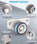 1.25 Inch Side Mount Caster Wheels Set Of 2 Low Profile Mini Casters With Silent Rolling for small furniture; product details.