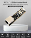 ESP32 P4 ETH Development Board With 100 Mbps Ethernet, showcasing human-machine interfaces and camera connectors.