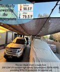 Mocha 12X20 Ft Sun Shade Cloth For Patio And Pergola Breathable Outdoor Shade Fabric With 90 Percent UV Block over parked car