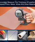 Digital Thickness Gauge 0 To 12.7mm And 0.5In With 0.01mm 0.0005In Resolution, Easy Read LCD, Ultra Precise Thickness Meter For Paper Film Leather And Wire, Great For Printing Press Settings Black measuring paper and film thickness