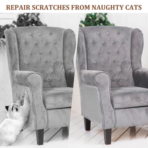Self Adhesive Fabric Couch Repair Patches Kit 4x6 Inches Linen Mending Tape For Sofa Repair with repaired and scratched armchair
