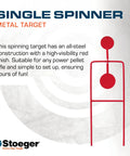 Single Spinning Target For Airguns, Beefy Steel Outdoor Practice Target with high visibility red and heavy duty metal construction