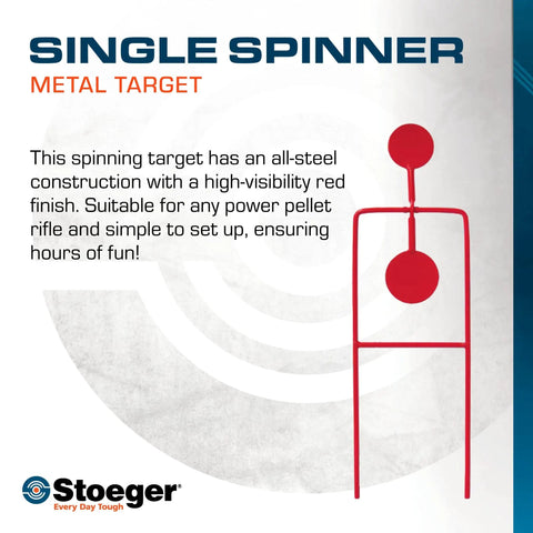 Single Spinning Target For Airguns, Beefy Steel Outdoor Practice Target with high visibility red and heavy duty metal construction
