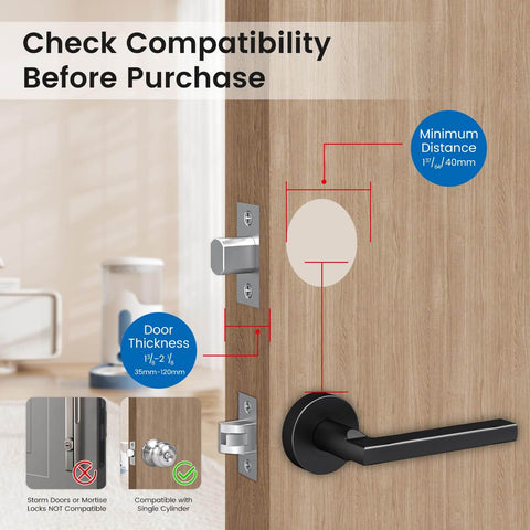 Smart Door Lock With Built In WiFi Camera And Doorbell For Front Door 6 In 1 Keyless Entry Deadbolt compatibility guide image