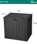 30 Gallon Outdoor Storage Deck Box Made From Waterproof Resin With Lockable Lid For Cushions Pool Accessories And Garden Tools