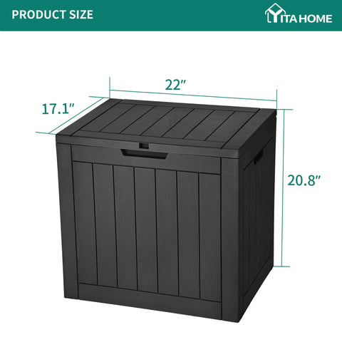 30 Gallon Outdoor Storage Deck Box Made From Waterproof Resin With Lockable Lid For Cushions Pool Accessories And Garden Tools