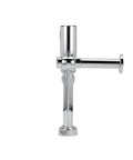 Rock Solid Automatic Exposed Sensor Piston Flush Valve For Water Closet With 1.6 GPF In Sleek Chrome Finish side angle view
