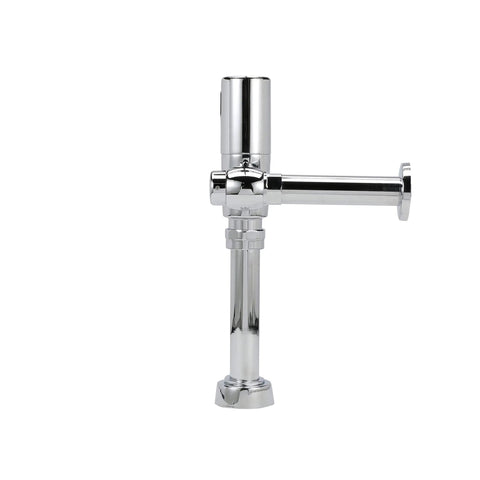 Rock Solid Automatic Exposed Sensor Piston Flush Valve For Water Closet With 1.6 GPF In Sleek Chrome Finish side angle view