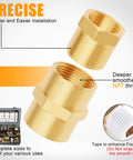 92 Piece Brass Pipe Fittings Assortment Kit With NPT Adapters, highlighting hex nipples and thread details for plumbing projects.