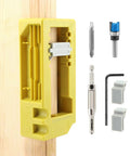 All In One Door Hinge Installation Kit With Router Template For 3 To 5 Inch Doors And 1/4 Or 5/8 Inch Thickness, kit components.