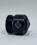 Side view of Knock Out Punch K3P-1/2-1 for 1/2 inch conduit, showing knurled grip edge and laser markings, black finish.