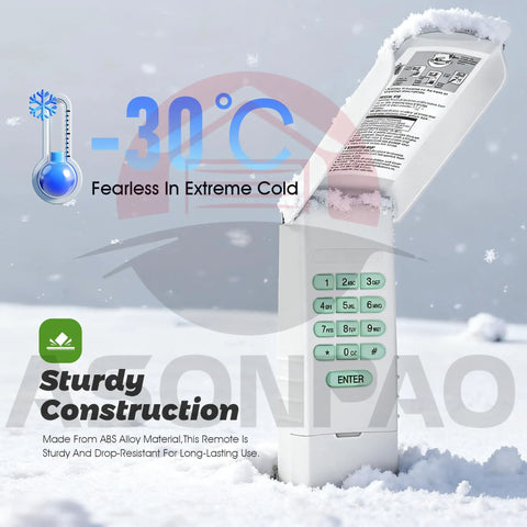 Replacement Keypad For MegaCode Linear Garage Door Opener That Is Ready To Roll in snow with highlighted cold resistance