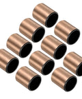 Top Shelf 3/4 Inch Sleeve Bearings And Plain Oilless Bushings 7/8 OD By 1 Inch Length 10 Piece Set Carbon Steel bronze bushings shown from above.