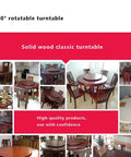 Hella Sturdy Solid Wood Lazy Susan Turntable For Kitchen Tables offers smooth rotating serving action on classic round wooden tables.
