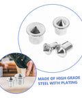 Pro Grade Dowel Centering Pins for Woodworking Center Transfer Plugs shown in high-grade silver steel with hand demonstration