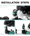 Installation steps for Bad Boy Pneumatic Right Angle Die Grinder Cranking 22000 RPM with collet adjustments.