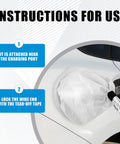 Heavy Duty Transparent EV Charger Port Cover With Slick Magnetic Closure No Sweat All Weather Shield Against Rain Snow UV Poly Fabric Protector For Electric Vehicles attached near the charging port.