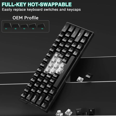Smooth Tap 60 Percent Wireless Gaming Keyboard Featuring Hall Effect Magnetic Keys And Insanely Quick Rapid Trigger Tech showing full-key hot-swappable black design.