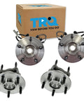 Front And Rear Wheel Bearing And Hub Assembly Set Four Piece Direct Fit For 2005 2010 Jeep Grand Cherokee And 2006 2010 Commander With Durable Bearings And Seals Complete Wheel Hub Kit